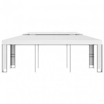 Pavilion cu acoperiș dublu, alb, 3 x 6 m - Img 1