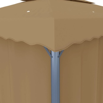 Pavilion cu perdea, gri taupe, 3x3 m, aluminiu - Img 6