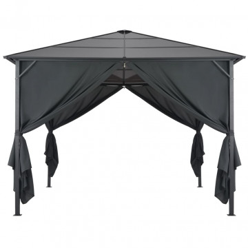 Pavilion cu perdea, negru, 3 x 3 m, aluminiu - Img 2