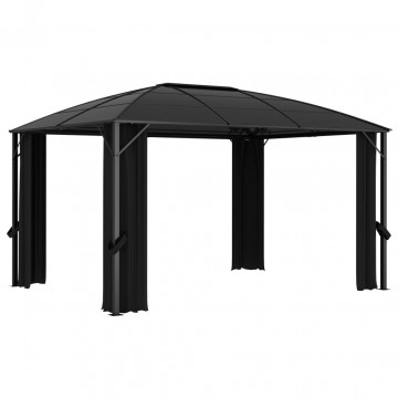 Pavilion cu perdele, antracit, 400 x 300 x 265 cm - Img 5