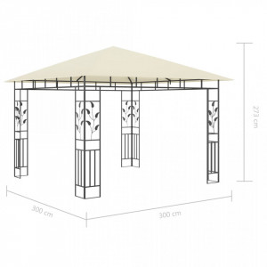 Pavilion cu plasă anti-țânțari, crem, 3x3x2,73 m, 180 g/m² - Img 5