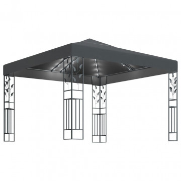 Pavilion cu șir de lumini LED, antracit, 3x3 m - Img 2