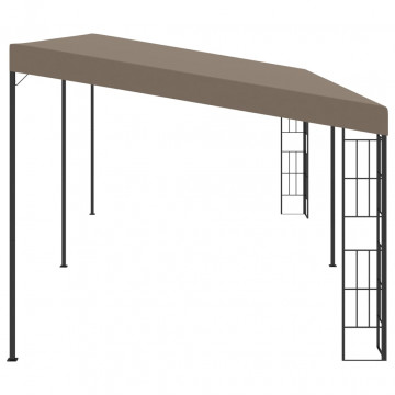 Pavilion montat pe perete, gri taupe, 6 x 3 m, material textil - Img 2