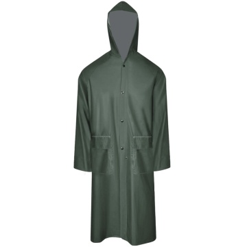 Pelerină de ploaie impermeabilă lungă cu glugă, L, verde - Img 1