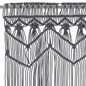 Perdea macrame, antracit, 140 x 240 cm, bumbac - Img 2