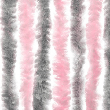 Perdea pentru insecte, gri argintiu și roz, 90x220 cm, chenille - Img 7