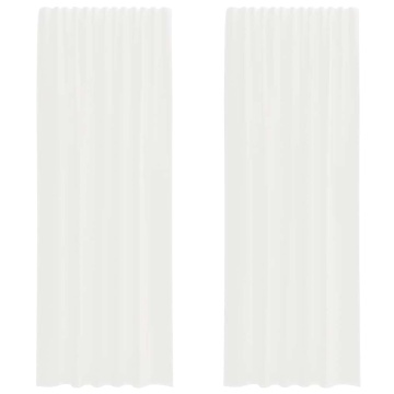 Perdele Voile cu Bucle 2 buc Alb 140x260 cm - Img 2