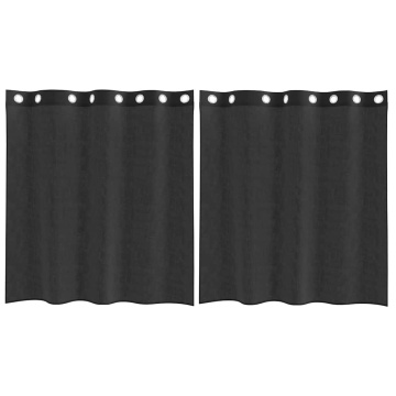 Perdele Voile cu Oeje 2 buc Negru 140x140 cm - Img 2