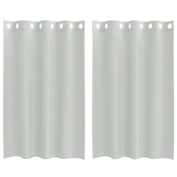 Perdele Voile cu Oelii 2 buc Gri deschis 140x175 cm - Img 2