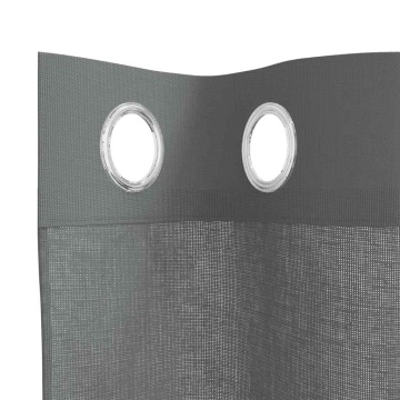 Perdele Voile cu Oelii 2 buc Gri Inchis 140x140 cm - Img 8