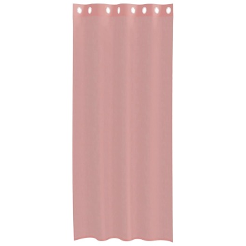 Perdele Voile cu Oelii 2 buc Roz 140x225 cm - Img 4