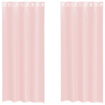 Perdele Voile cu Oelii 2 buc Roz deschis 140x245 cm - Img 2