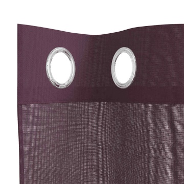 Perdele Voile cu Oelii 2 buc Violet 140x225 cm - Img 8