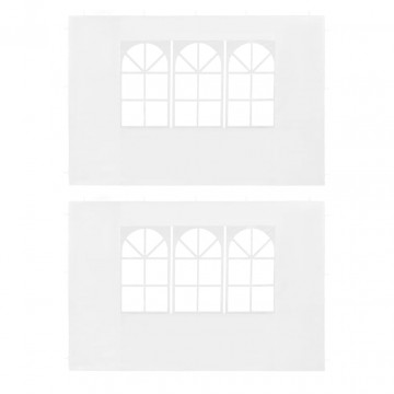 Perete lateral cort petrecere, 2 buc, alb, PE, cu fereastră - Img 1
