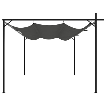 Pergola cu acoperiș retractabil, antracit, 395x292x230 cm - Img 4
