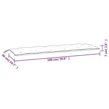 Pernă bancă de grădină, gri, 180x50x7 cm, material oxford - Img 6