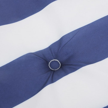 Pernă de bancă dungi albastre și albe 100x50x3 cm textil oxford - Img 7