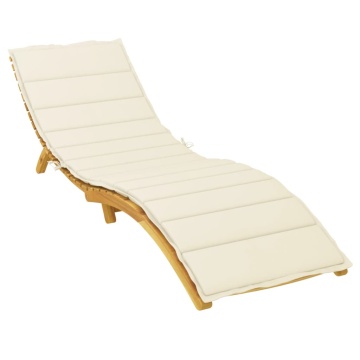 Pernă de șezlong, crem, 200x60x3 cm, textil oxford - Img 3