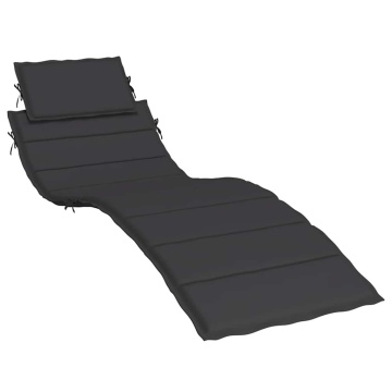 Pernă de șezlong, negru, 186x58x4 cm, textil oxford - Img 2