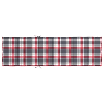 Pernă de șezlong, roșu carouri, 200x70x3 cm, textil oxford - Img 8