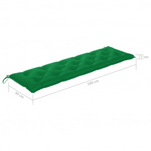 Pernă pentru balansoar, verde, 180 cm, material textil - Img 5