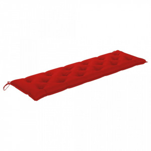 Pernă pentru bancă de grădină, roșu, 180x50x7 cm, textil - Img 2