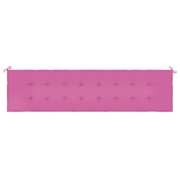 Pernă pentru bancă de grădină, roz, 200x50x3 cm, textil - Img 4