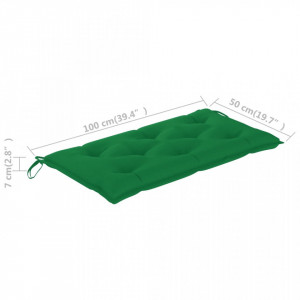 Pernă pentru bancă de grădină, verde, 100x50x7 cm, textil - Img 5