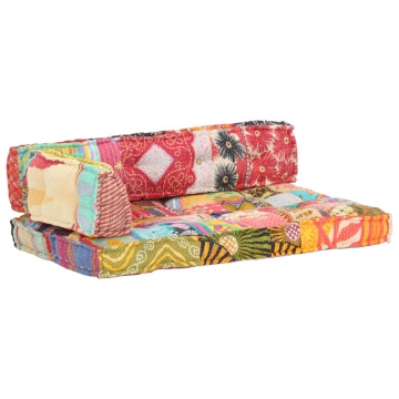 Pernă pentru canapea din paleți, multicolor, textil, petice - Img 7