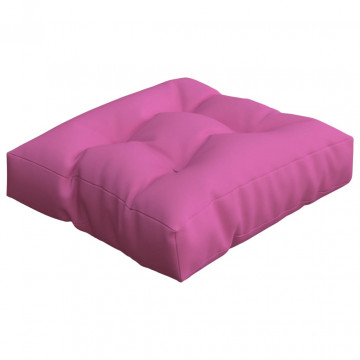Pernă pentru canapea din paleți, roz, 60x60x12cm, textil - Img 3