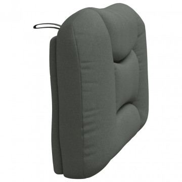 Pernă pentru tăblie de pat, gri închis, 90 cm, material textil - Img 5