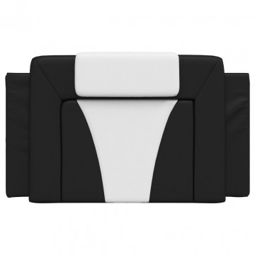Pernă pentru tăblie pat, negru și alb, 90 cm, piele artificială - Img 8