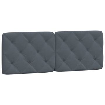 Pernă tăblie de pat, gri închis, 140 cm, catifea - Img 2
