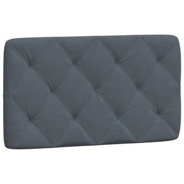 Pernă tăblie de pat, gri închis, 80 cm, catifea - Img 2