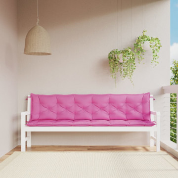 Perne bancă de grădină, 2 buc., roz, 200x50x7 cm, textil - Img 1