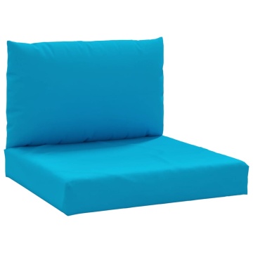 Perne canapea din paleți, 2 buc., albastru deschis, textil - Img 2