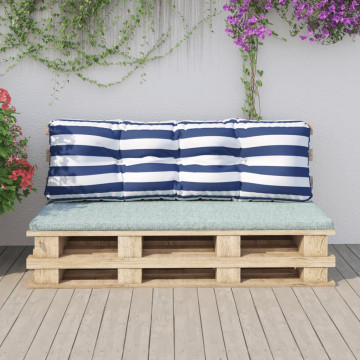 Perne canapea paleți, dungi albastru/alb, 120x40x12 cm , textil - Img 3