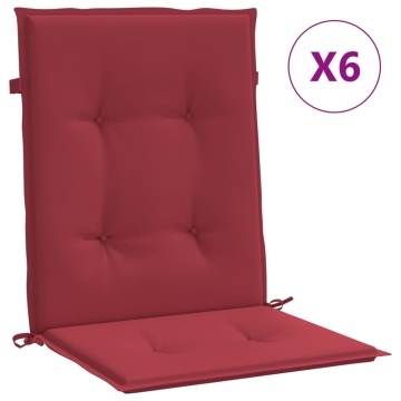 Perne cu spătar mic, 6 buc. roșu vin 100x50x3 cm textil oxford - Img 2