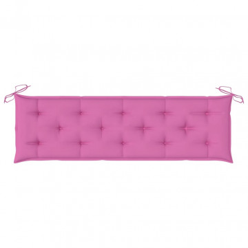 Perne de bancă, 2 buc., roz, 180x50x7 cm, textil - Img 4