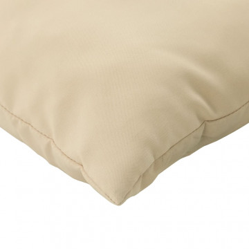 Perne de canapea din paleți, 3 buc., bej, material textil - Img 7