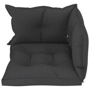 Perne de canapea din paleți, 3 buc., negru, material textil - Img 3
