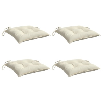 Perne de scaun, 4 buc., alb crem, 40x40x7 cm, textil oxford - Img 3
