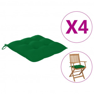 Perne de scaun, 4 buc., verde, 40x40x7 cm - Img 1