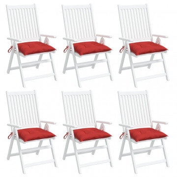 Perne de scaun, 6 buc., roșu, 50x50x7 cm, textil oxford - Img 1