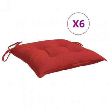 Perne de scaun, 6 buc., roșu, 50x50x7 cm, textil oxford - Img 2