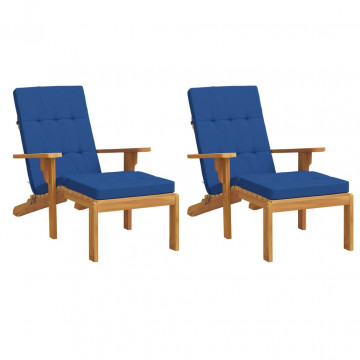 Perne de scaun pentru terasă, 2 buc, albastru, țesătură Oxford - Img 3