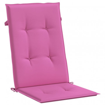 Perne de scaun spătar înalt, 4 buc., roz, textil - Img 4
