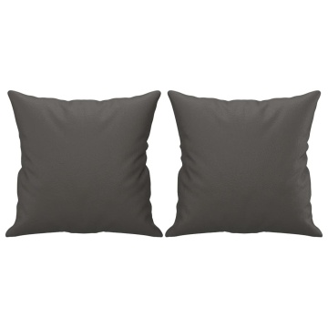 Perne decorative, 2 buc., gri, 40x40 cm, piele ecologică - Img 2