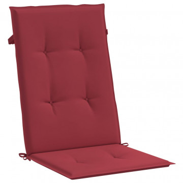 Perne scaun cu spătar înalt, 2 buc., roșu, 120x50x3 cm, textil - Img 4
