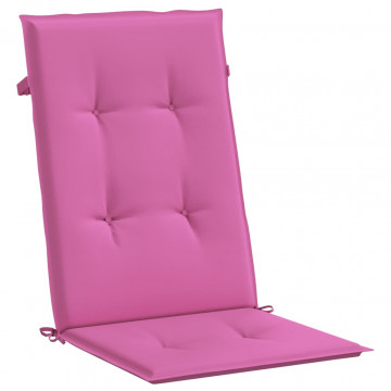 Perne scaun cu spătar înalt, 2 buc., roz, 120x50x3 cm, textil - Img 4